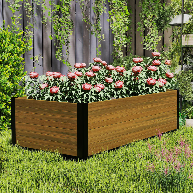 47.6" X 23.7" X 12.2" Composite Raised Garden Bed, Brown