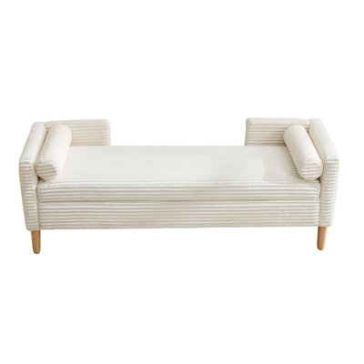 65w Corduroy Storage Soft Bench