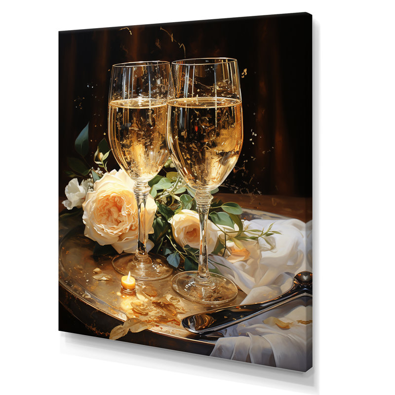 Célébration sur toile, "Sparkling Celebration I", H 32 po x l 16 po x P 1 po, Toile tendue