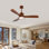 Ventilateur de plafond moderne en bois Beown avec moteur à courant continu réversible à 6 vitesses