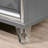 Silver Finish Nightstand With Hidden Jewelry Drawer, Acrylic Legs, And USB Port For Bedroom | Gift Idea-1803610064