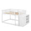 Lit double superposé au dessus d'un lit double avec tiroirs et 3 tablettes-4638030