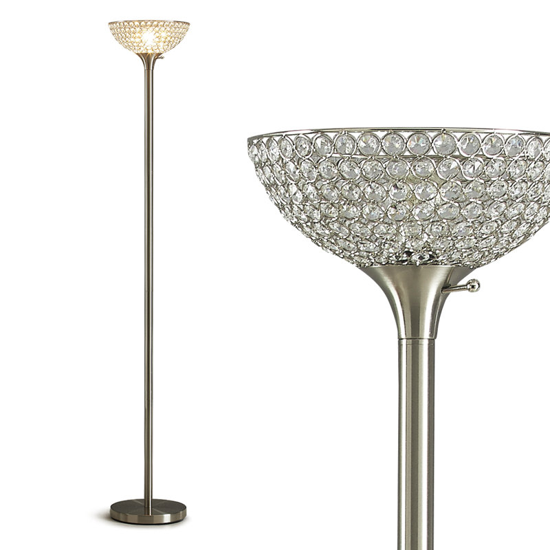Mclain 71'' Torchiere Floor Lamp, Brushed Nickel
