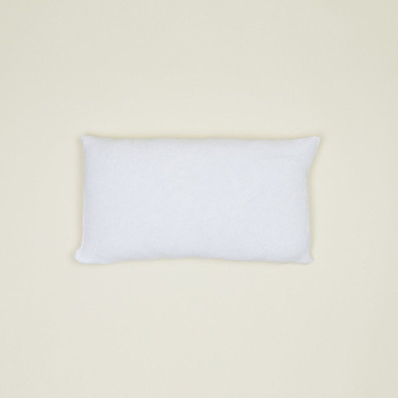 Simple Embroidered Linen Lumbar Throw Pillow, White
