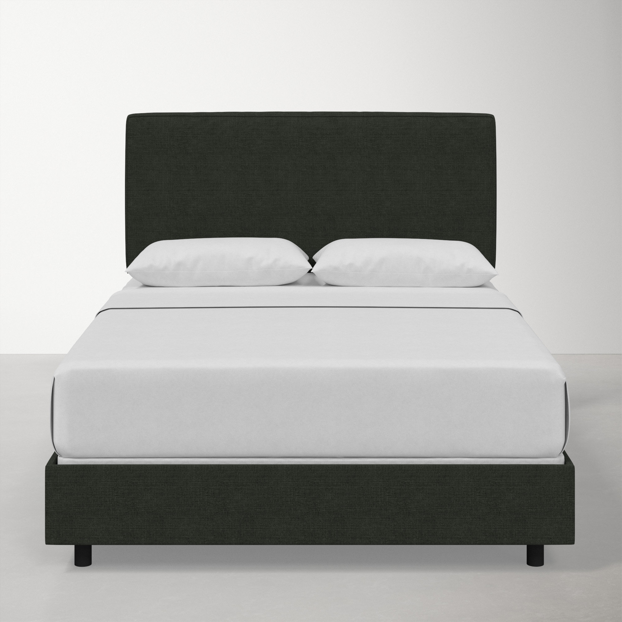 Marquise Upholstered Bed, Twin, Classic Black Linen
