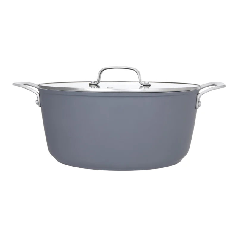 Laura Ashley 6.97L Aluminum Braiser with Lid, Dark Slate
