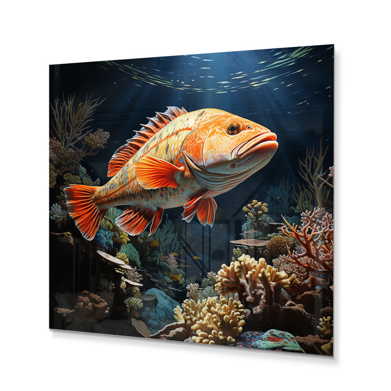 Aquariums Majestic Marine Pointillism - Animals Print on Metal, 16" H x 16" W x 1" D