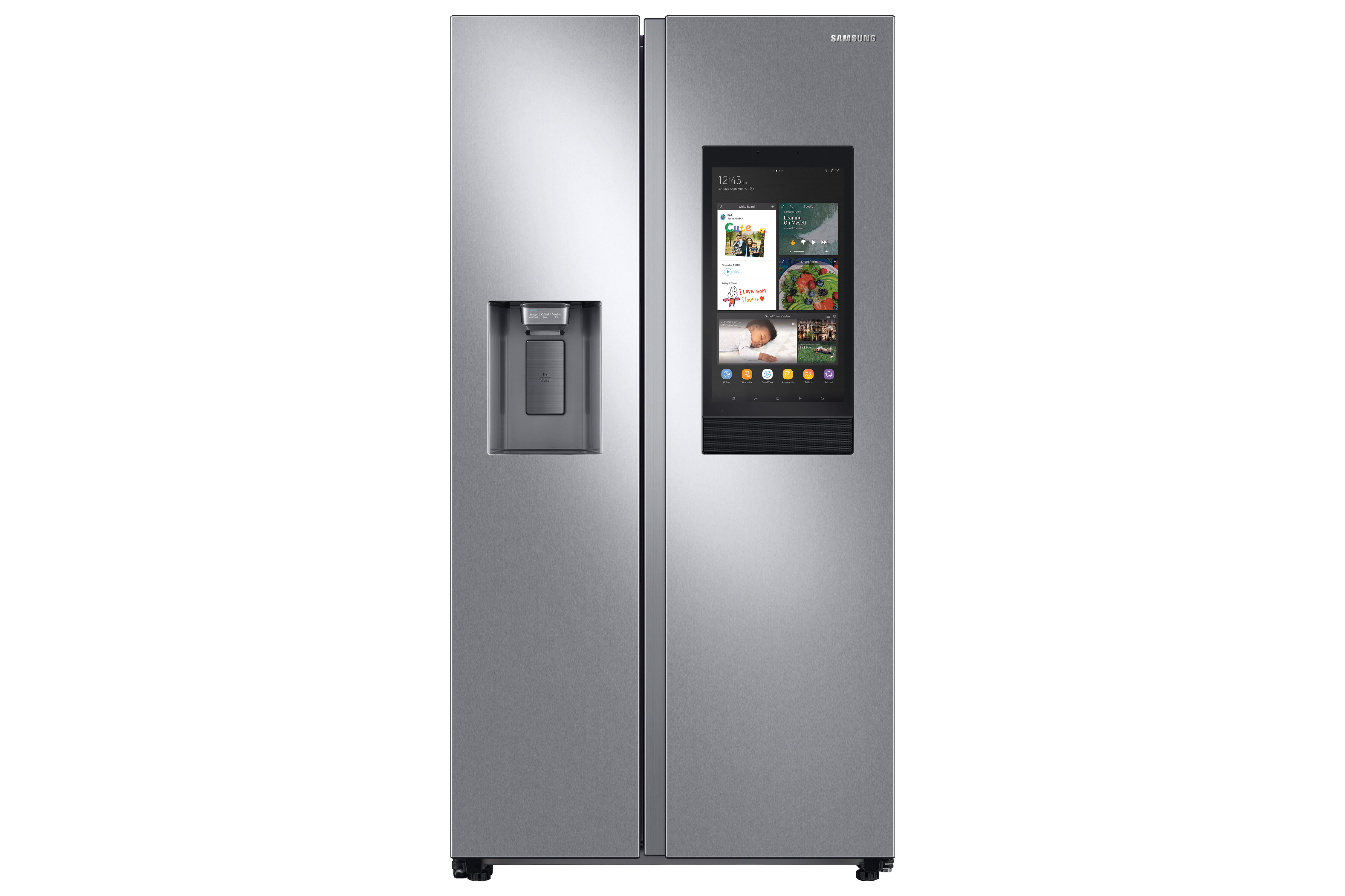 Samsung 26.7 cu. ft. Side-by-Side Smart Refrigerator with 21.5  Touch-Screen Family Hub Black Stainless Steel RS27T5561SG/AA - Best Buy