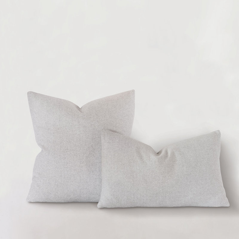 Alroy Square Pillow Cover & Insert, Heather Gray