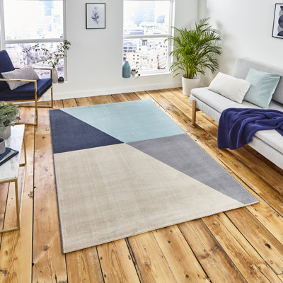 Elijah area rug Machine Woven Rectangle Grey/Blue