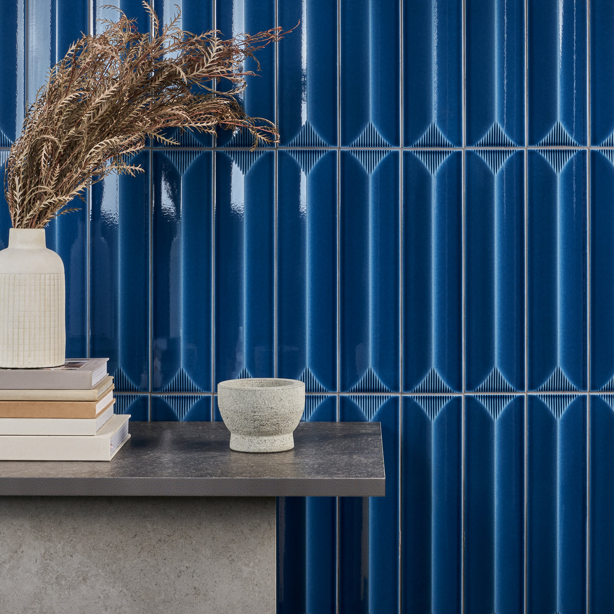 Radiant Inflex 4.43'' W x 17.62'' L Crackled Ceramic Subway Wall Tile (6.53 Sq. Ft. / Case), Nautical Blue