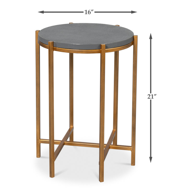Shagreen End Table, Dark Gray