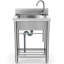 24''Stainless Steel Utility Sink, Free Standing Laundry Sinks For Laundry room, Garage, Pet Care