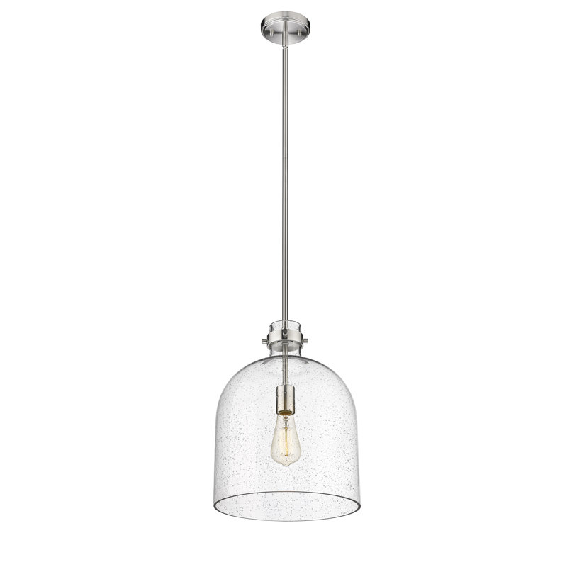 Lustre 1 lumière Walpole, H 16 po x l 12 po x P 12 po, Nickel brossé