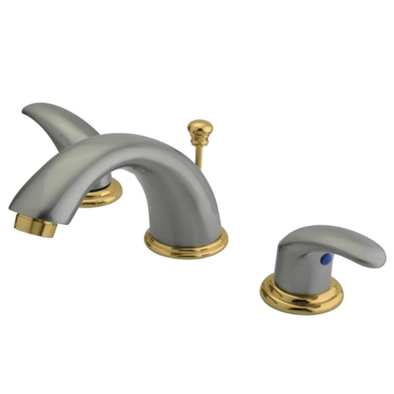 Robinet de salle de bain espacé Kingston, Nickel brossé / laiton poli