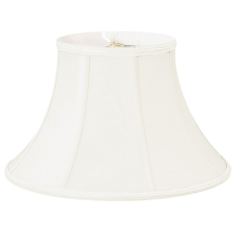 Abat-jour cloche en soie / shantung (araignée), Blanc, H 12 po x l 18 po x P 18 po