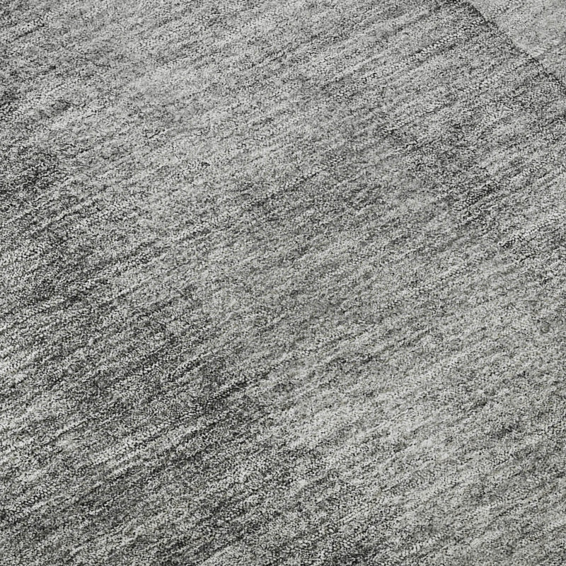 Tapis gris Prisco lavable à la machine de qualité supérieure, Rectangulaire 3 pi x 5 pi