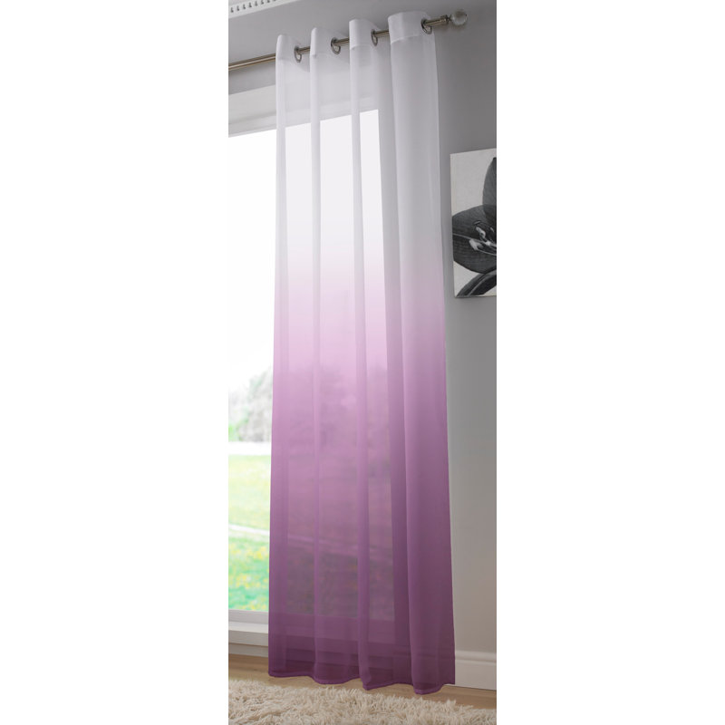 Donley Sheer Curtain Single Panel, Purple