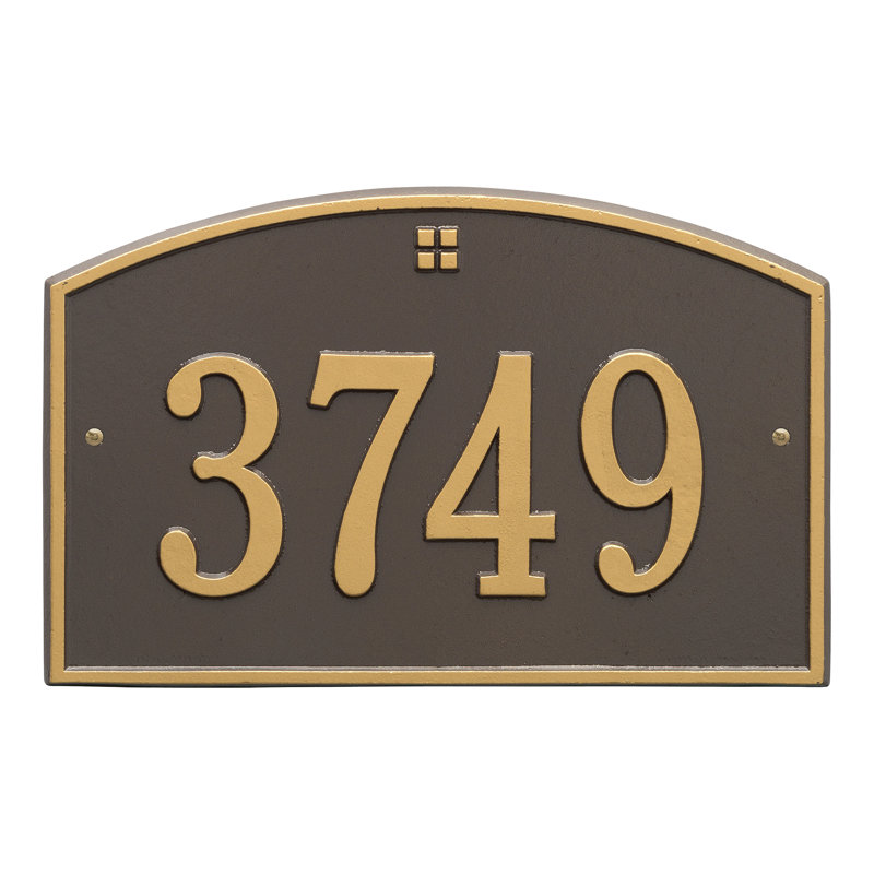 Cape Charles 1-Line Wall Address Plaque, Bronze and Gold, Yes