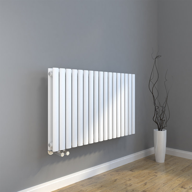 Regine Horizontal Oval Panel Radiators, 60cm H x 100.3cm W, White