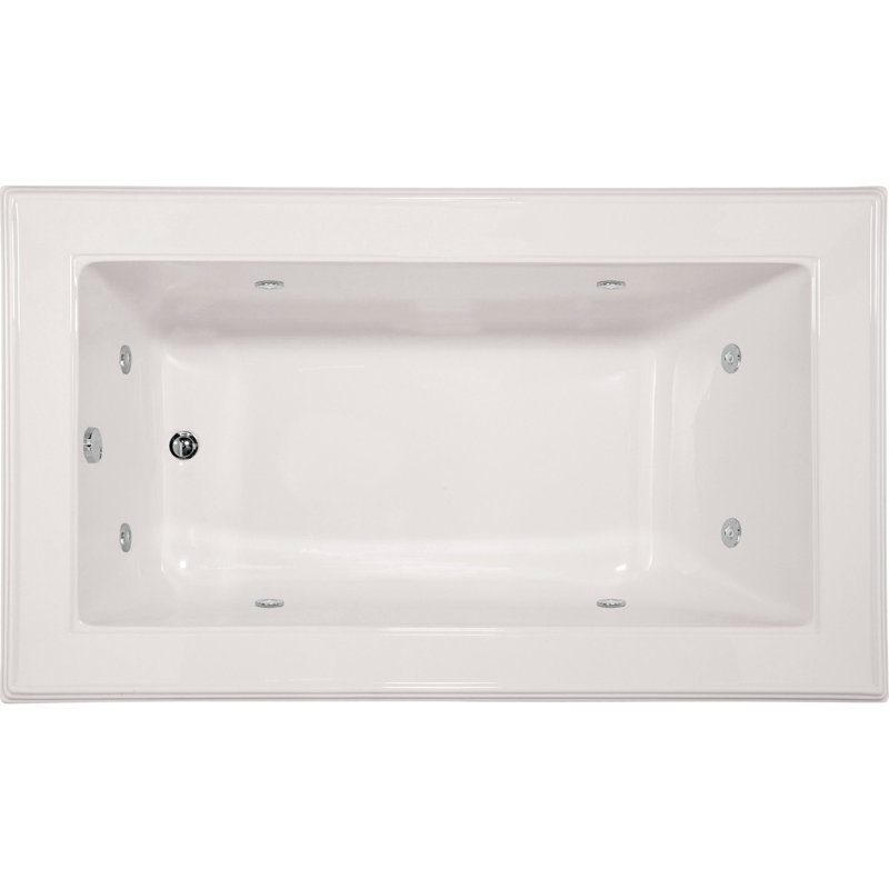 Angel 72'' L Whirlpool Bathtub, White, White