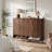 6-Tier Wooden Entryway Shoe Storage Cabinet With Doors