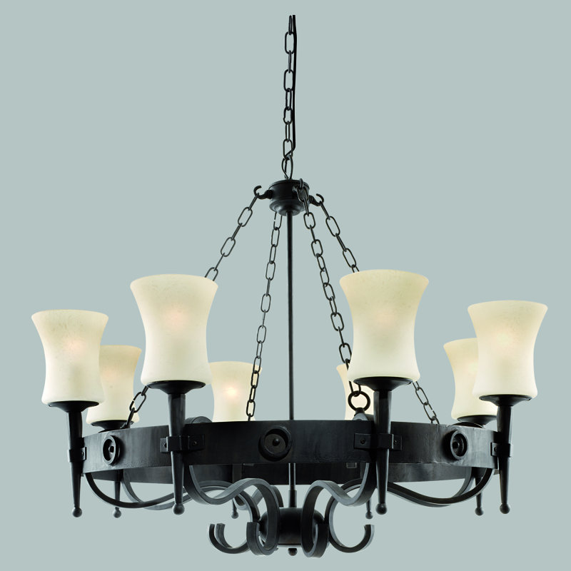 Eastbourne 8 - Light Waggon Wheel Chandelier