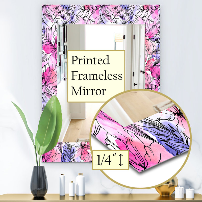 Miroir mural 22 fleurs, H 24 po x l 32 po