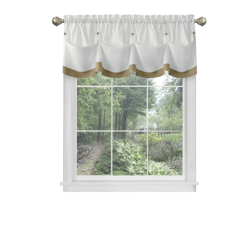 Tailored Kitchen Curtain, Tan, 14" H x 58" W