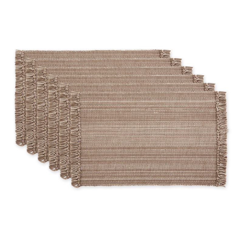 Ensemble de napperons en coton Wieland, Champignon, Couleur unie