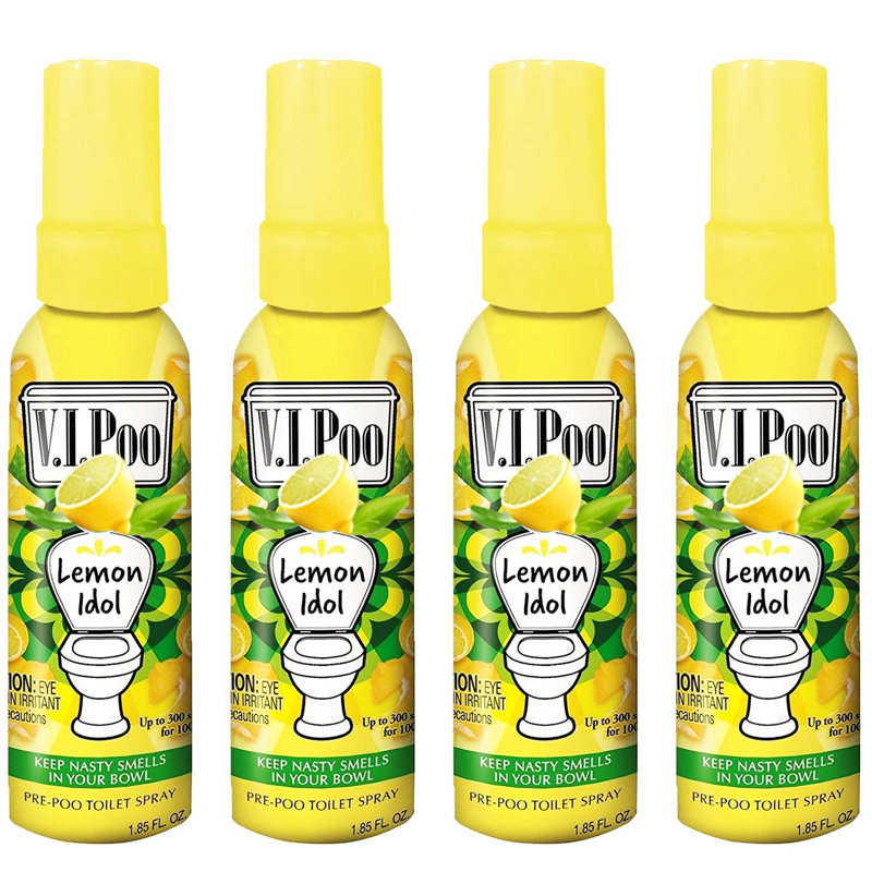 Pre Toilet Spray Lemon Essential Oil Bathroom Freshener Portable Odour Control Spray Travel Size Up To 300 Sprays Toilet Deodoriser Pack Of 4