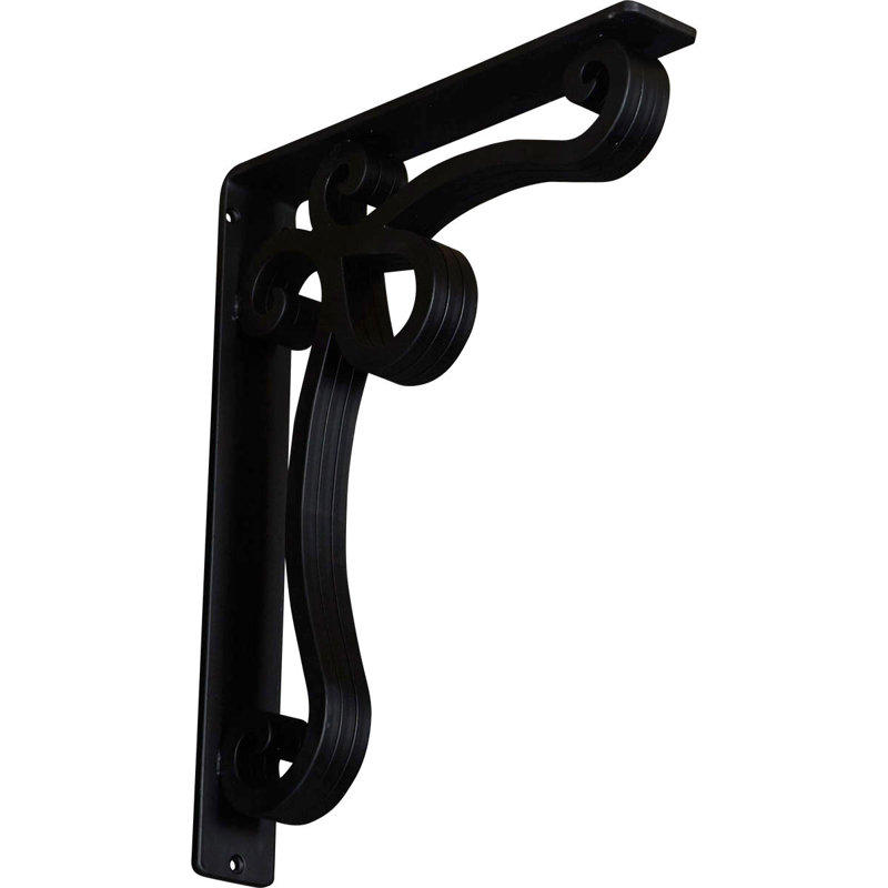 2"W x 12"D x 15"H Orleans Wrought Iron Bracket, (Triple center brace) (2-Pack), 2" x 15"