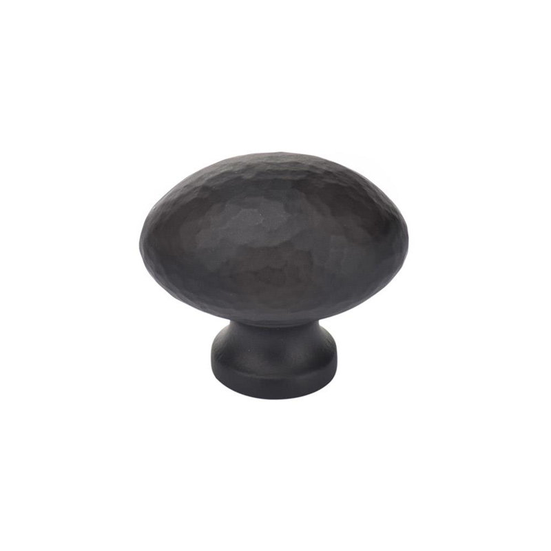Hammered Egg Cabinet Knob, 1.25, Flat Black