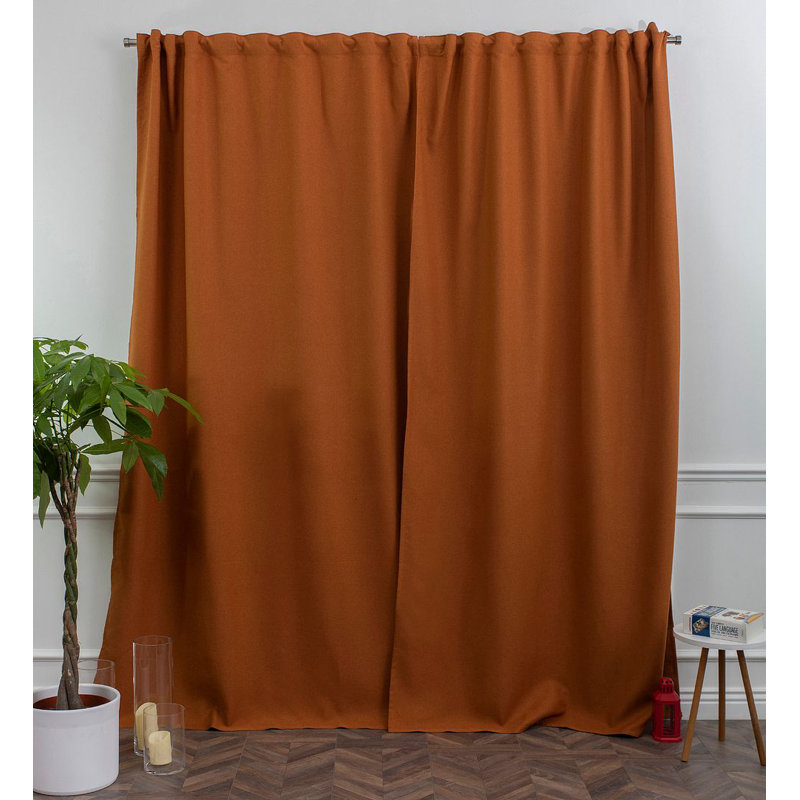 LAXTON Room Darkening Extra Long & Extra Wide Decorative Curtain, Burnt Orange, 52" W x 216" L