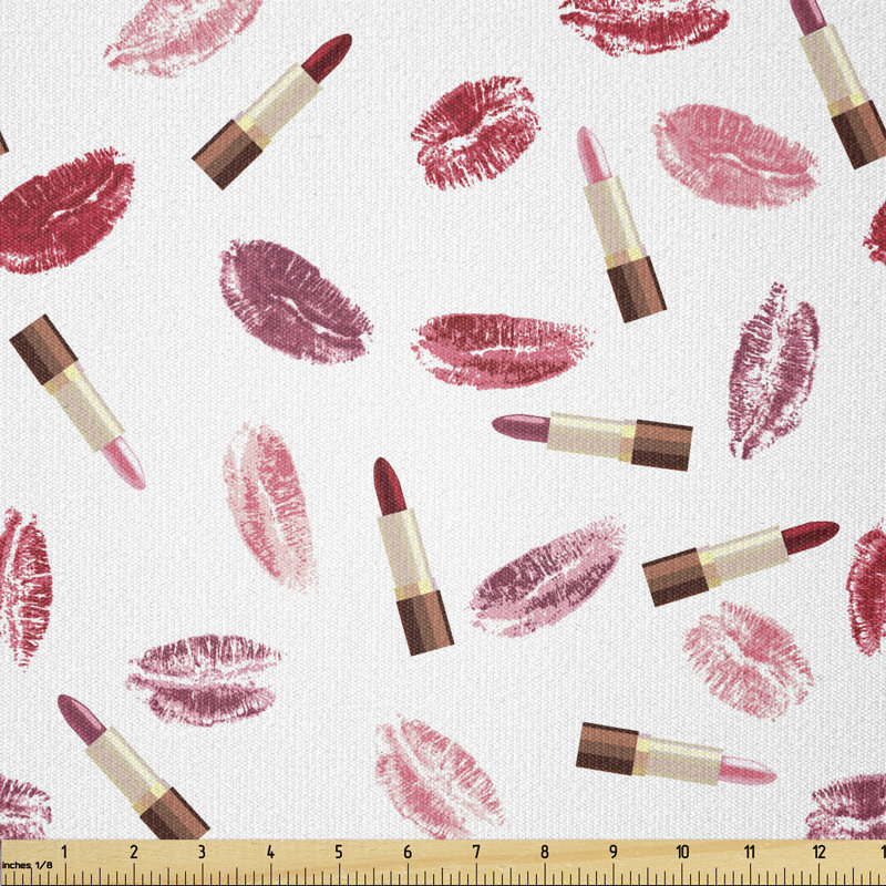 Christle Lipstick and Kiss Pattern Multi-Purpose Fabric