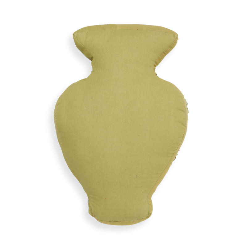 Green and Orange Hand-Tufted Heart Accent Pillow