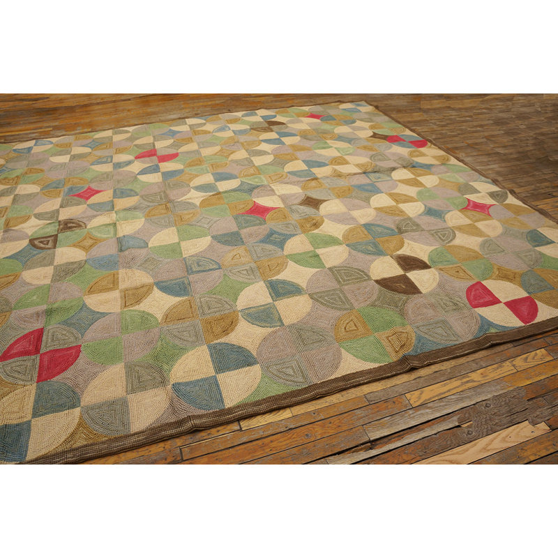 Hand Hooked Wool Geometric Area Rug