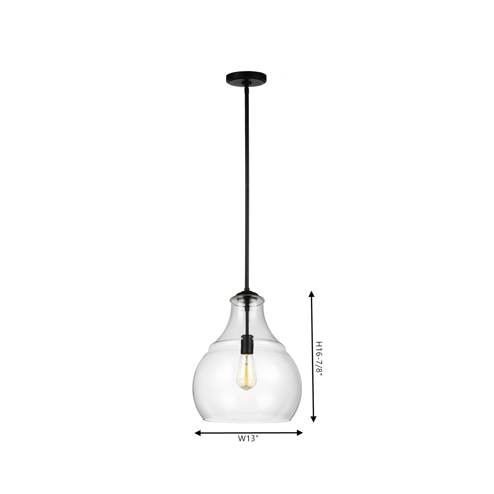 Seagrove Single Light Glass Dimmable Pendant, Oil Rubbed Bronze