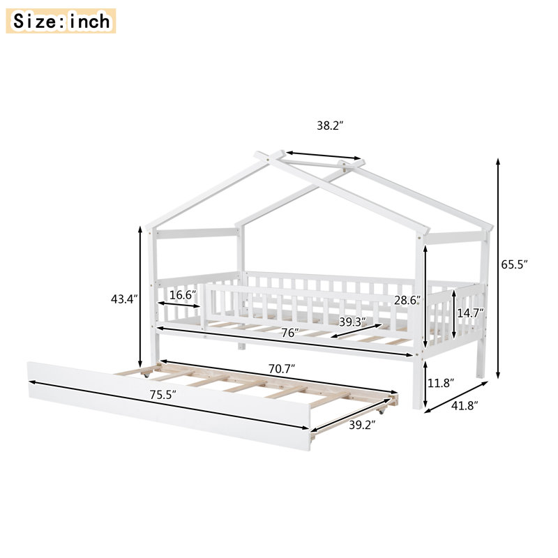 Ubly Daybed, White, Twin