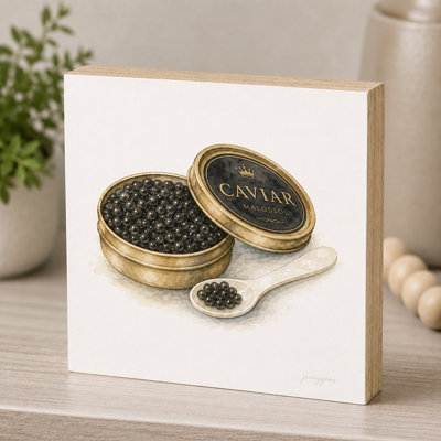 Mini panneau décoratif carré en bois de 5,5 po Caviar
