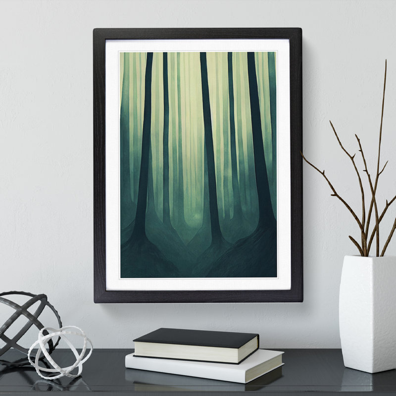 Forest At Dusk No.3 - Single Picture Frame Painting, Black, 34cm H x 25cm W x 2cm D