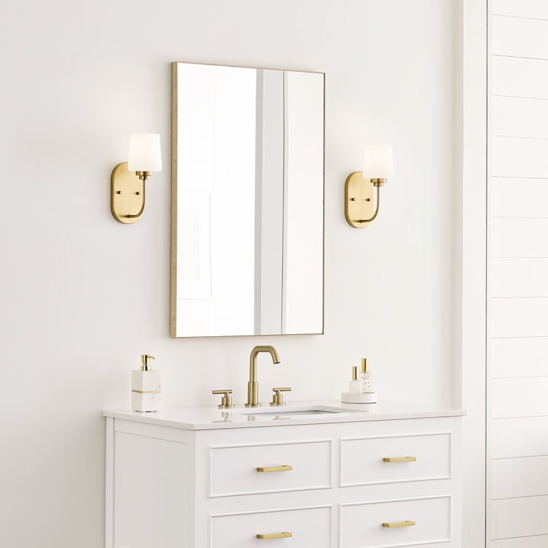Windom Dimmable Bath Sconce, Satin Brass, No