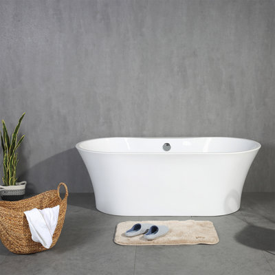 Crystal 59'' x 29.5'' Soaking Acrylic Bathtub
