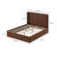 Base de lit plateforme moderne en bois cannelé Demi de 44 po de hauteur avec tête de lit ondulée Demi, support de lattes, aucun sommier requis, assemblage facile-127356335