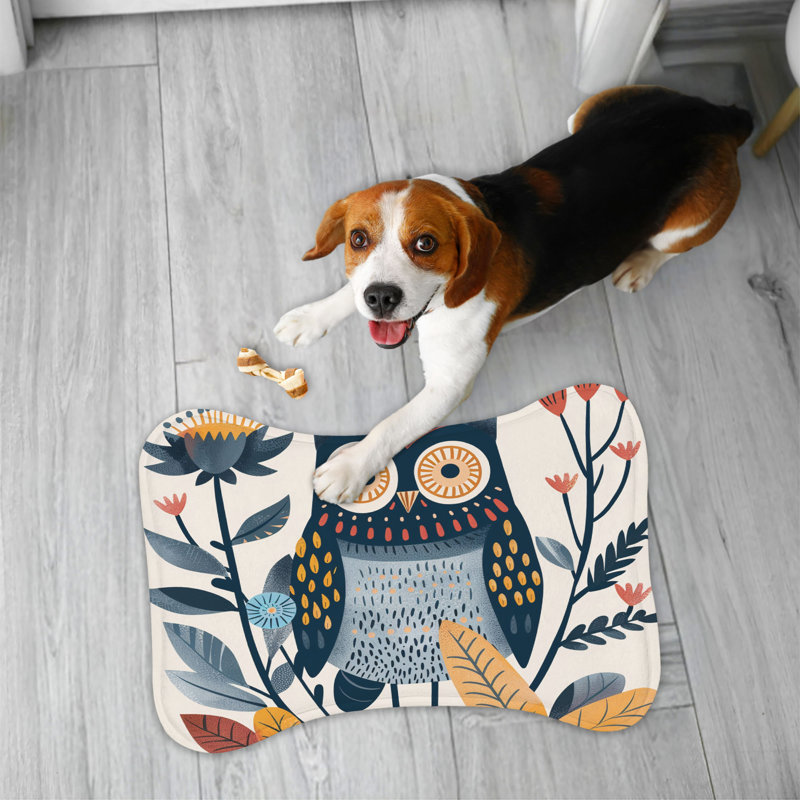 Owl Fall Design - Tapis d'alimentation en os 1 pièce