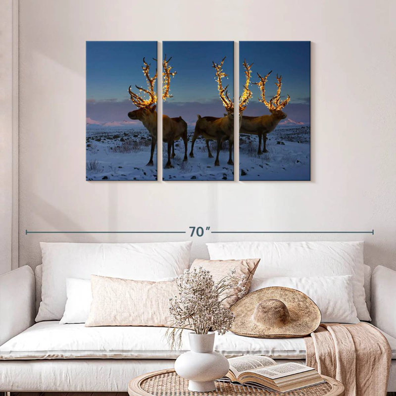 Brampt Illuminated Reindeers, 28" H x 45" W