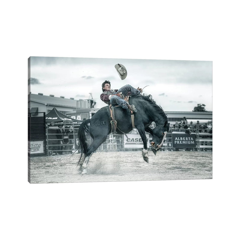 Cowboy In Action by Larry Deng - Wrapped Canvas Print, 66.04 cm H x 45.72 cm W x 1.91 cm D