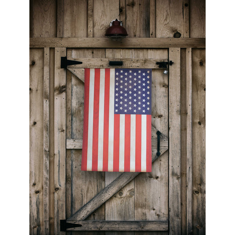 Porte de grange drapeau américain - reproduction sur toile tendue, H 16 po x l 12 po