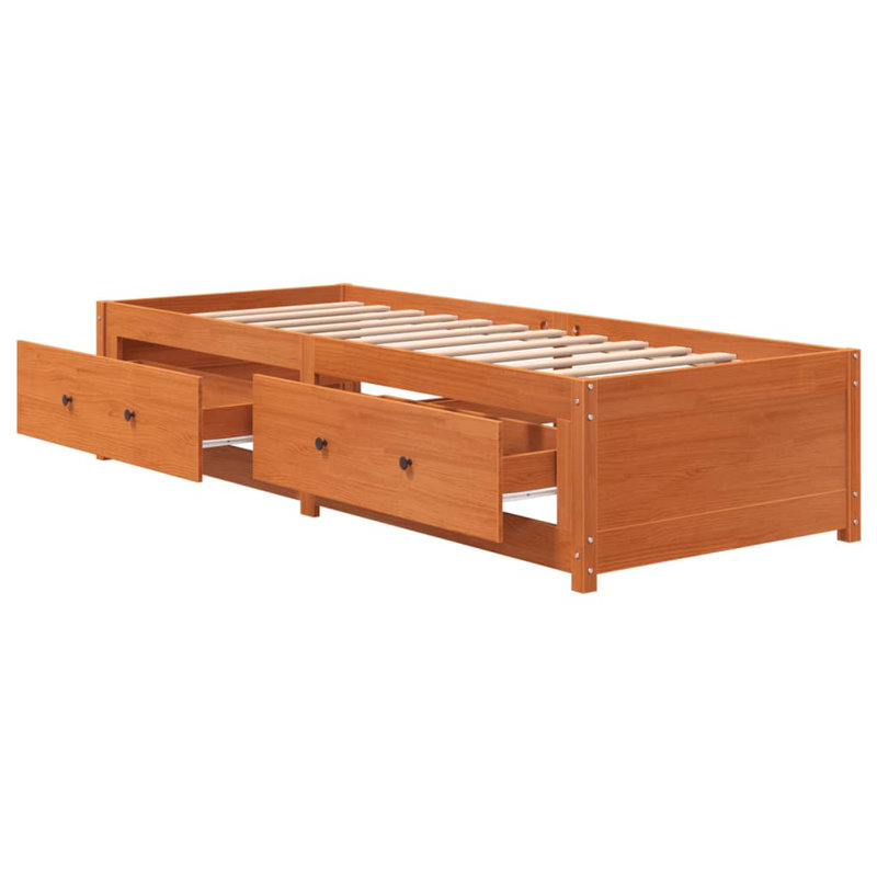 Day Bed Solid Wood, 75 x 190 cm, Brown