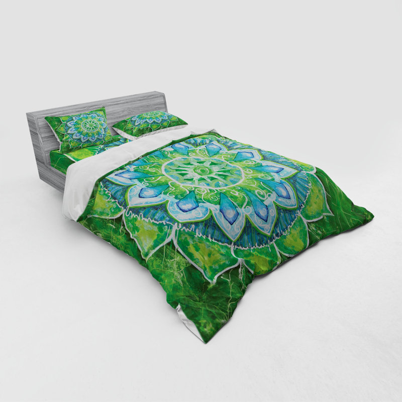 Eclectic Polyester Damask Duvet Cover, Queen Duvet Cover + 3 Additional Pieces